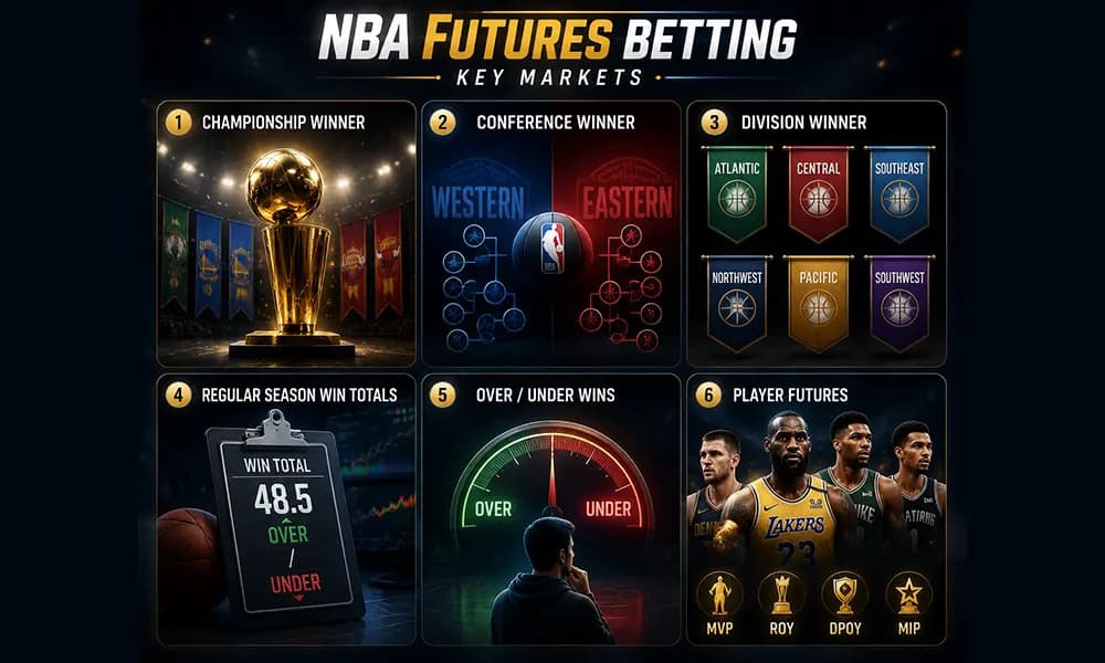 مهم‌ترین انواع Futures Betting در NBA